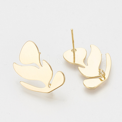 Brass Stud Earring Findings KK-T027-64G-1