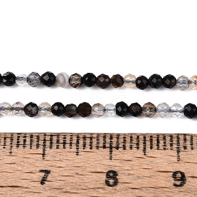 Natural Black Agate Beads Strands G-T143-09-1