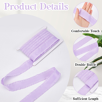 10 Yards Polyester Ruffled Lace Ribbon DIY-CY0001-23C-1