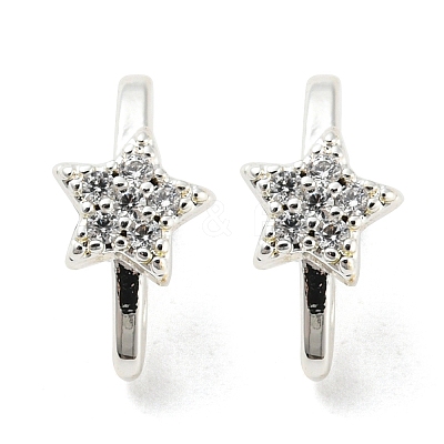 Rack Plating Brass Micro Pave Clear Cubic Zirconia Connector Charms KK-F864-04S-1