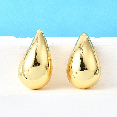Rack Plating Brass Twist Teardrop Stud Earrings for Women X-EJEW-K247-02G-1
