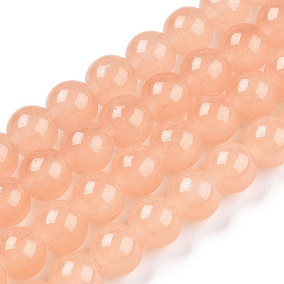 Imitation Jade Glass Beads Strands DGLA-S076-8mm-28-A-1