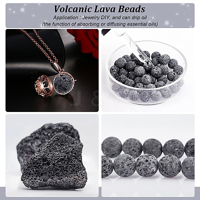Unwaxed Natural Lava Rock Bead Strands G-F309-8mm-1