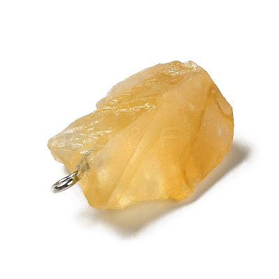 Raw Rough Natural Citrine Pendants G-A028-01G-1