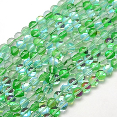 Synthetic Moonstone Beads Strands G-F143-8mm-04-1