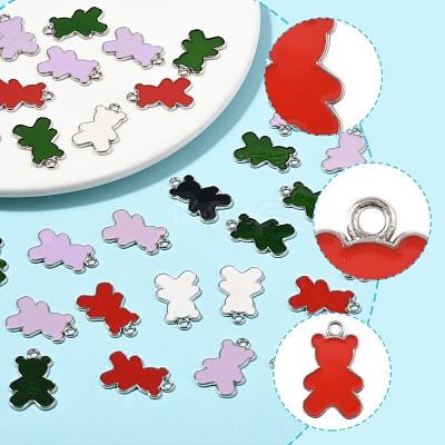 36Pcs Alloy Enamel Pendants ENAM-FS0002-88P-1