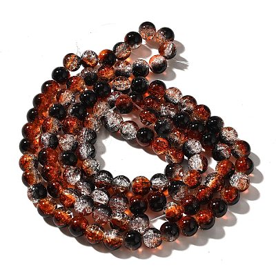 Crackle Glass Beads Strands X1-CCG-C002-8mm-02-1