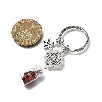 7Pcs Tibetan Style Alloy Keychains KEYC-JKC01386-1