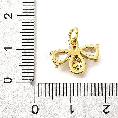 Bees Brass Micro Pave Cubic Zirconia Charms KK-S508-47G-1