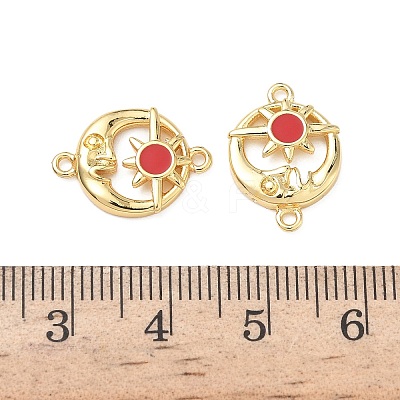 Brass Red Enamel Links KK-L256-19G-1