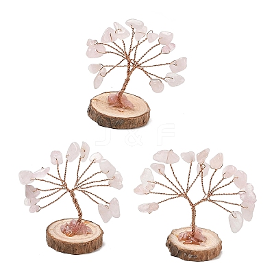 Natural Rose Quartz Chips Tree of Life Decorations GG-CBAEDF6-01I-1
