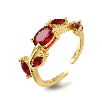 Brass Micro Pave Cubic Zirconia Cuff Open Rings CU-CBA108A-13G-05-1