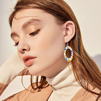 DIY Wooden Dangle Earring Making Kits DIY-SP0005-02-1