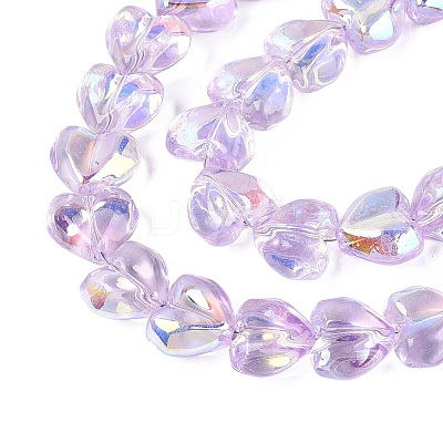 Electroplate Transparent Glass Beads Strands EGLA-N056-01A-06-1