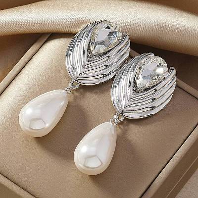 Alloy Rhinestone Dangle Stud Earrings WGDC92A-02-1