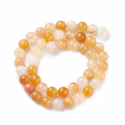 Natural Topaz Jade Bead Strands G-K153-B22-6mm-1