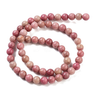 Round Natural Rhodonite Beads Strands X-GSR6mmC018-1