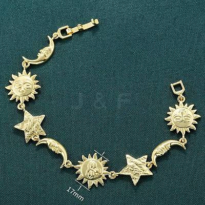 Brass Link Bracelets for Women LS-BJEW-C118-01G-1