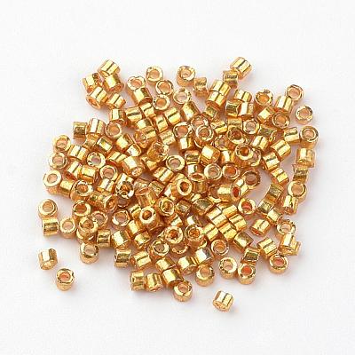 Plated Glass Bugle Beads SEED-R043-09-1