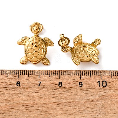 304 Stainless Steel Turtle Stud Earrings EJEW-Z135-02G-02-1