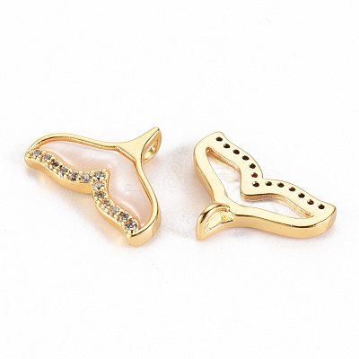 Brass Micro Pave Clear Cubic Zirconia Pendants KK-S356-303-NF-1