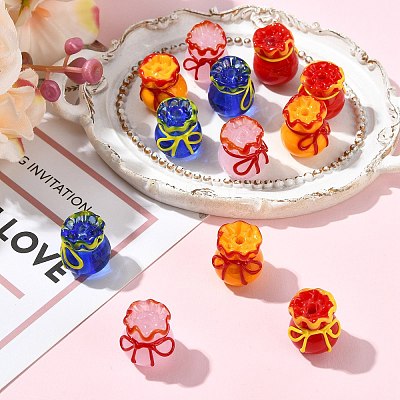 12Pcs 4 Colors Imitation Jade Glass Beads GLAA-CJ0002-97-1