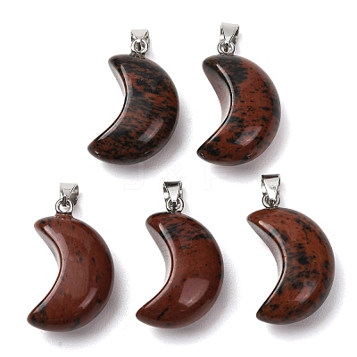 Natural Mahogany Obsidian Pendants G-F820-02L-11-1