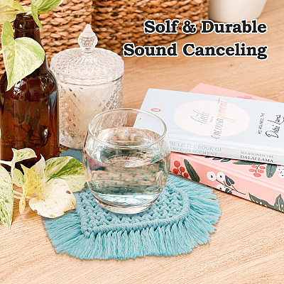 5Pcs 5 Colors Cotton Macrame Cup Mats AJEW-MB0001-03-1