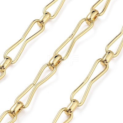 Rack Plating Brass Hour-glass Shaped Link Chains CHC-G023-01G-1