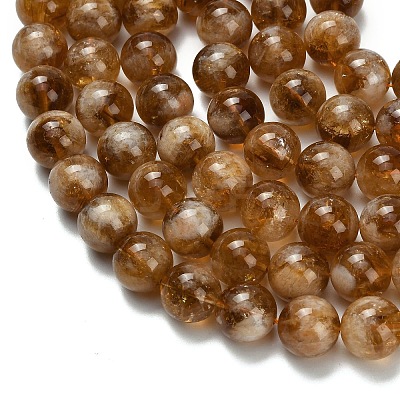 Heated Natural Citrine Beads Strands G-L642-B17-12mm-1