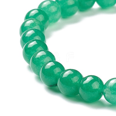 Dyed Natural Jade Beaded Stretch Bracelets BJEW-A117-B-34-1