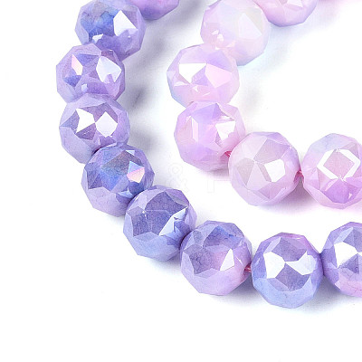 Anti-Tarnish Electroplate Glass Beads Strands GLAA-N010-10mm-14-1