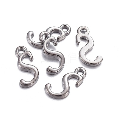 Gunmetal Plated Alloy Letter Pendants PALLOY-J718-01B-S-1