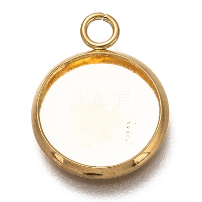 304 Stainless Steel Pendant Cabochon Settings STAS-Z030-01H-G-1