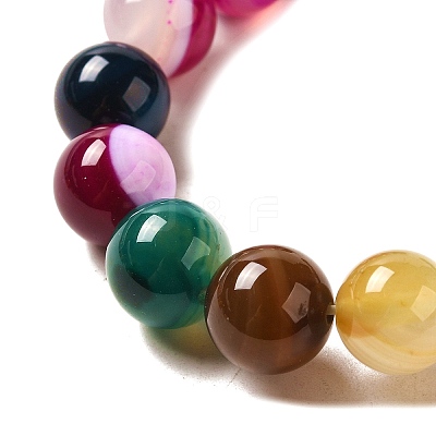 Natural Striped Agate/Banded Agate Round Bead Strands G-E234-16-1