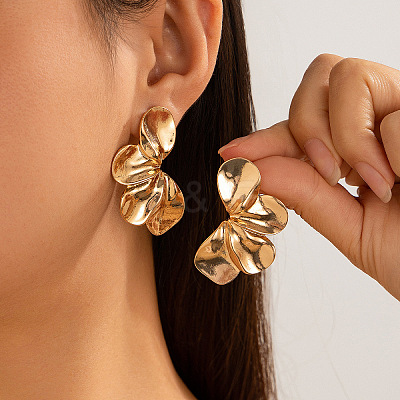 Flower Alloy Stud Earrings FS-WG95854-12-1