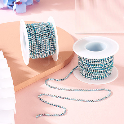 2 Roll Electrophoresis Iron Rhinestone Strass Chains CHC-TA0001-38B-1