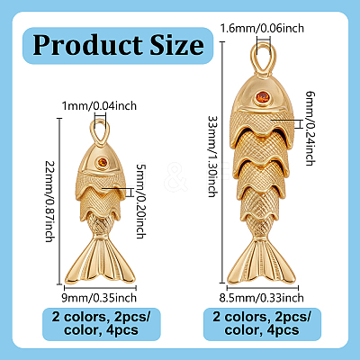 8Pcs 4 Styles Brass Micro Pave Clear Cubic Zirconia Pendants KK-NB0004-35-1