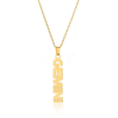 304 Stainless Steel Word Constellation Pendant Necklaces FS-WGAAB2A-01-1