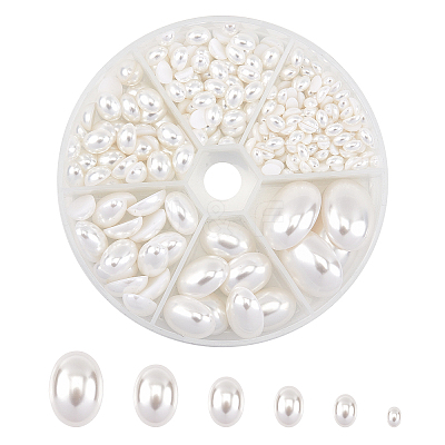 Eco-Friendly Plastic Imitation Pearl Cabochons MACR-PH0001-13-1