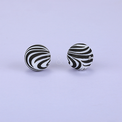 Printed Round Silicone Focal Beads LS-SI-JX0056A-53-1