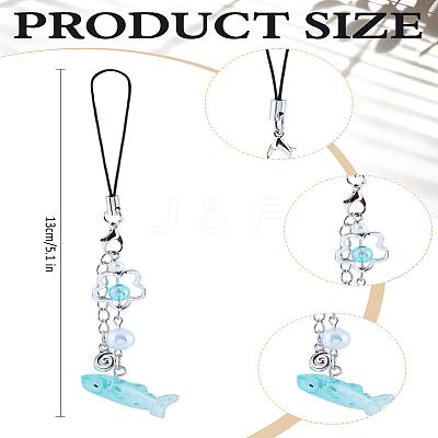 1Pc Shark Resin Bead Mobile Straps for Women AJEW-LP0006-18B-1
