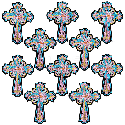 10Pcs Computerized Embroidery Cloth Self Adhesive Patches DIY-GF0011-73A-1
