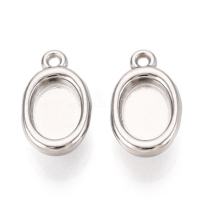 304 Stainless Steel Pendant Cabochon Settings STAS-N114-47P-1