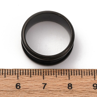 201 Stainless Steel Grooved Finger Ring Settings STAS-TAC0001-10A-B-1