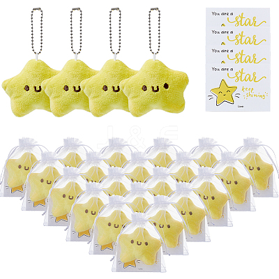 25Pcs Cute Star Shaped Doll Pendant Decorations HJEW-DC0001-29-1