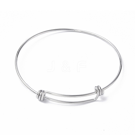 Non-Tarnish Adjustable 304 Stainless Steel Bangles Making MAK-F286-01P-1