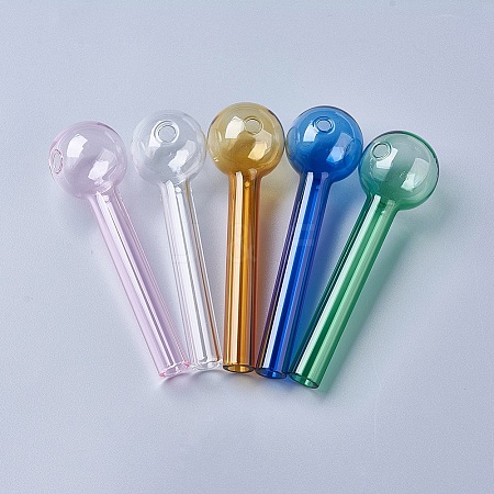 Glass Straws with Round Ball AJEW-WH0076-03-1