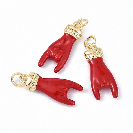3Pcs Rack Plating Brass Enamel Pendants KK-YW0003-42C-1