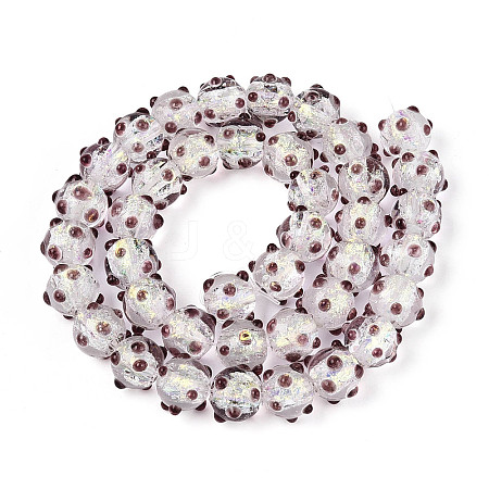 Handmade Foil Lampwork Beads Strands FOIL-T008-02B-1